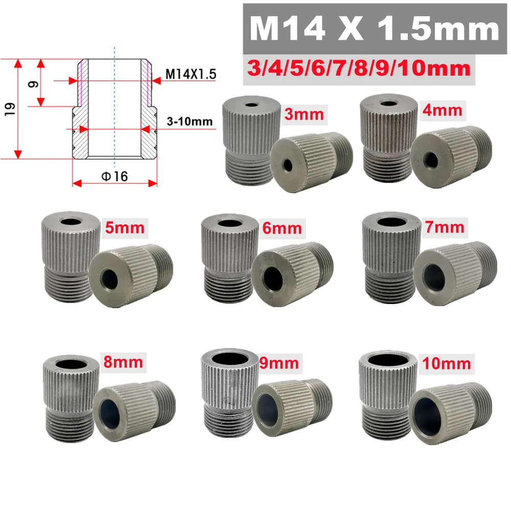 Woodworking Drill Sleeve Drill Guide Bushing M14x1.5 3-10MM Steel Quenching Wearable for 3 In 1 Doweling Jig Pocket Hole Jig smile