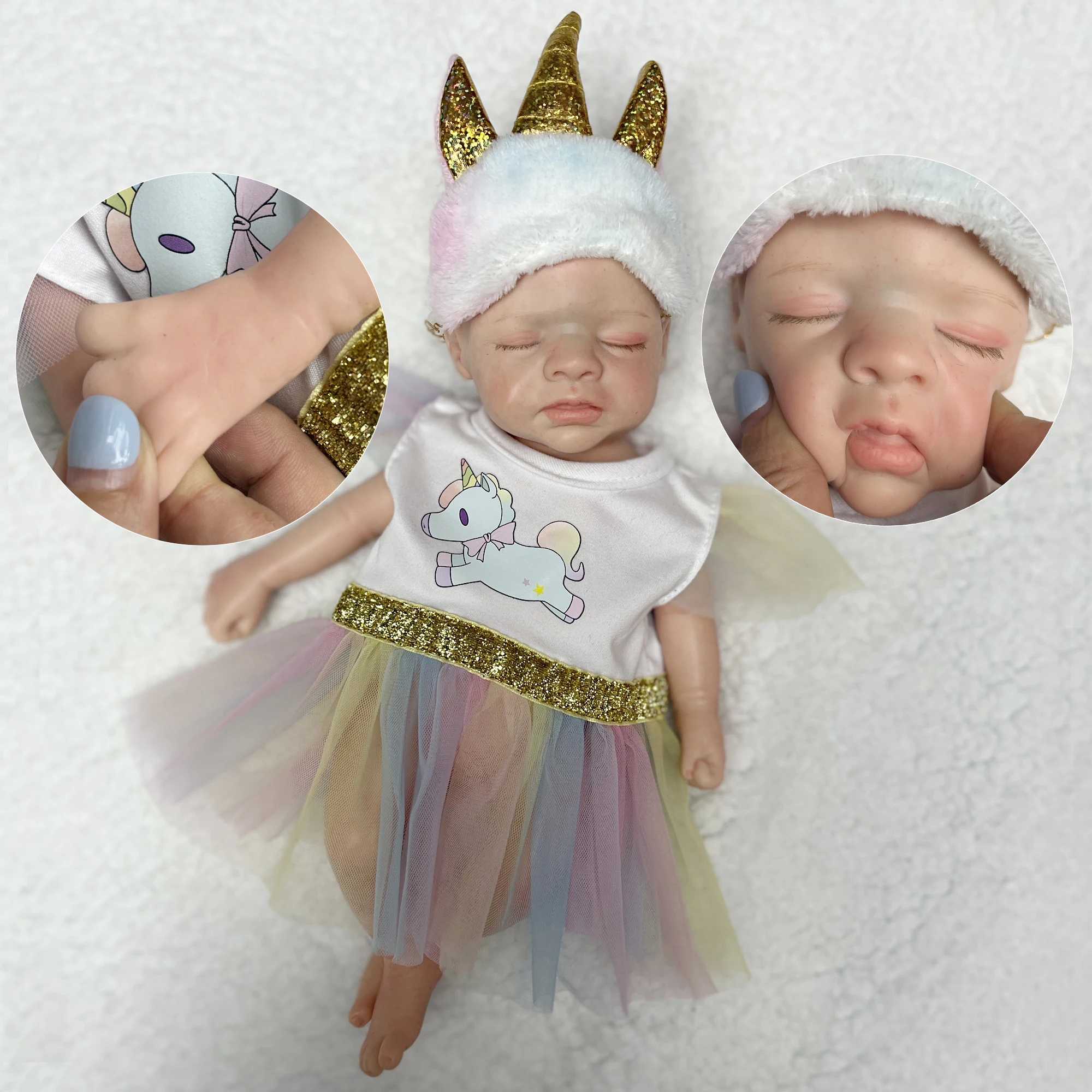33CM Girl Full Body Soft Solid Silicone Reborn new Dolls 3D Painted/Unpainted Bebe Reborn Doll Reborn De 2025 Silicona Cuerpo Entero