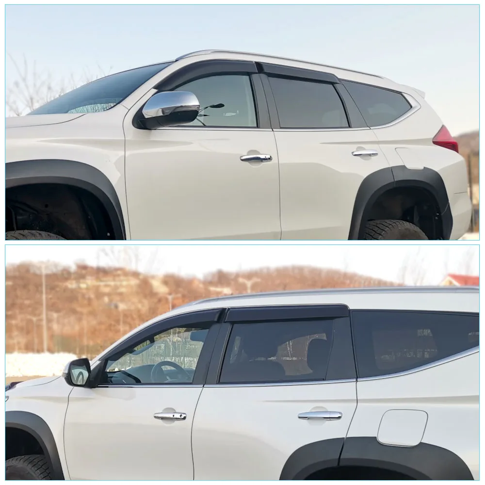 Visor Weathershields Windows Window Deflectors For ddmysmile Mitsubishi Pero Sport 2015 -2023 4X4 Car Accessories Sun Rain Guard Smile -2023