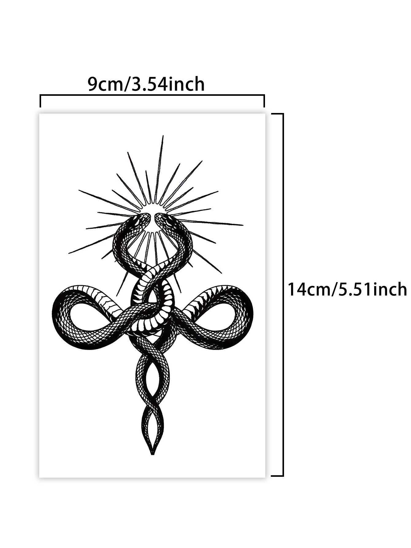 Snake and Sun Leg Waterproof Temporary Tattoo Stickers lasting 1-2 weeks real semi permanent fake tattoos W241109