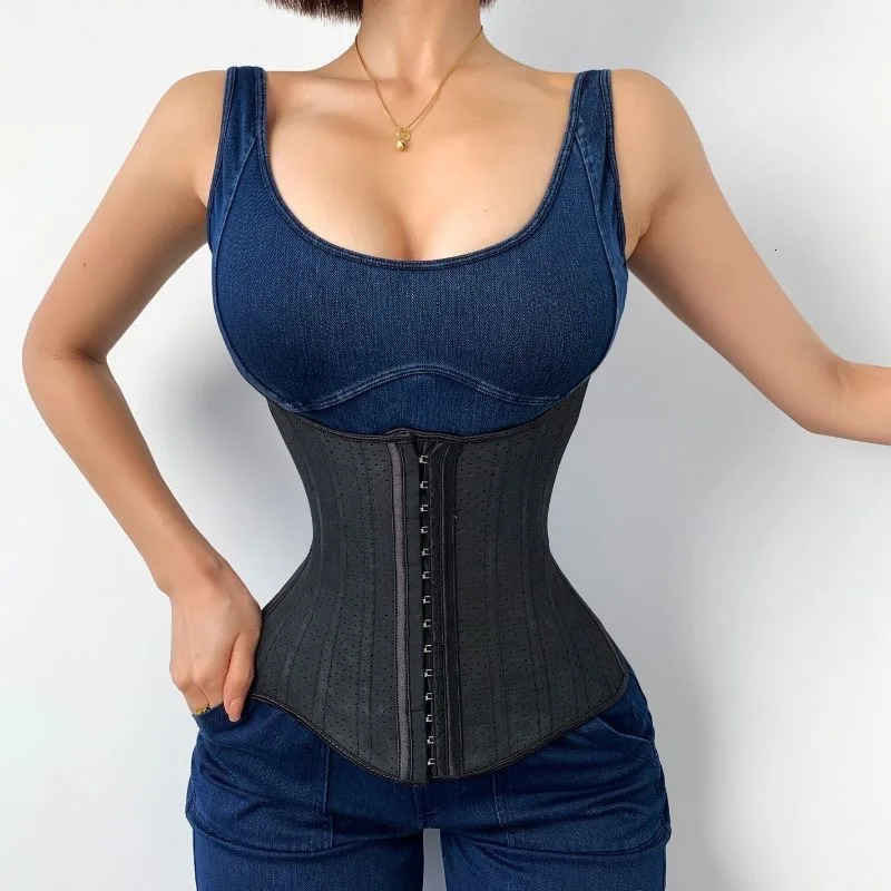 25 Steel Bones Angels Wing Latex Waist Trainer Women Corset For Abdominal Body Shaper Contraction After Fitness Exercise 240327