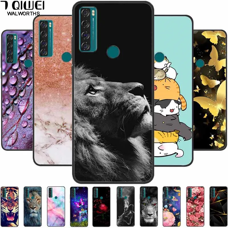 SE ddmysmile 20 For TCL / 20R 5G Case Silicone Soft Painted Phone Funda For TCL 20 R 5G Back Cover 20Se Coque Black Bumper For Tcl20se Smile /