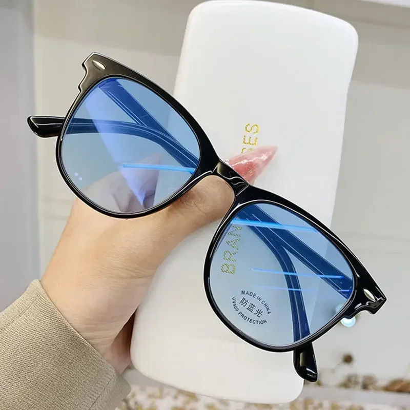 Classic Anti-blue Light Photochromic Myopia 2025 Glasses Ultra Light Eyewear Unisex Oversized Frame Short new Sight Eyeglasses