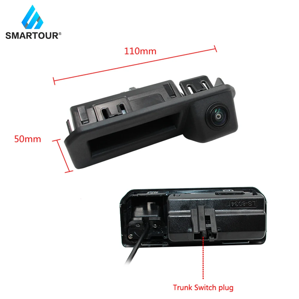 Rear View Car Smartour Reverse Backup Trunk Handle AHD 180 Degree ddmysmile Camera For Audi Q2 Q5 A5 For VW Skoda Kodiaq Cayenne 2017 2018 Smile