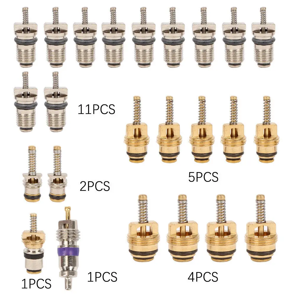 134Pcs Car Air Conditioner Valve Cores Assortment A/C AC Shrader Valve Core & Tool R134 R12 HVAC Valves Kit Auto Accessories