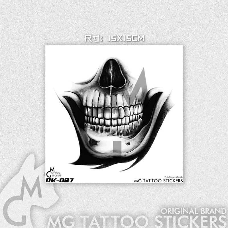 Skeleton Tattoo Stickers for Womens Facial and Hand Scary Temporary Tattoos Waterproof Skeleton Punk Fake Tattoos Durable Tattoo Stickers W241109