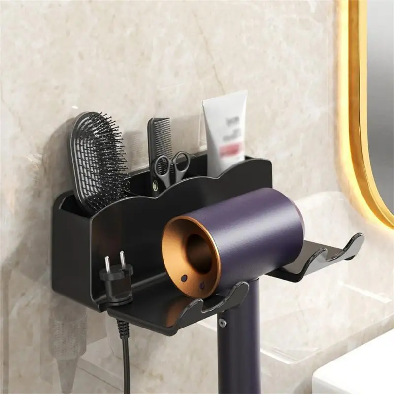 Hair Dryer Holder Wall Dryer Bracket 2025 Straightener Stand Hairdryer Organizer Hair Brush Storage Box new Bathroom Accessories