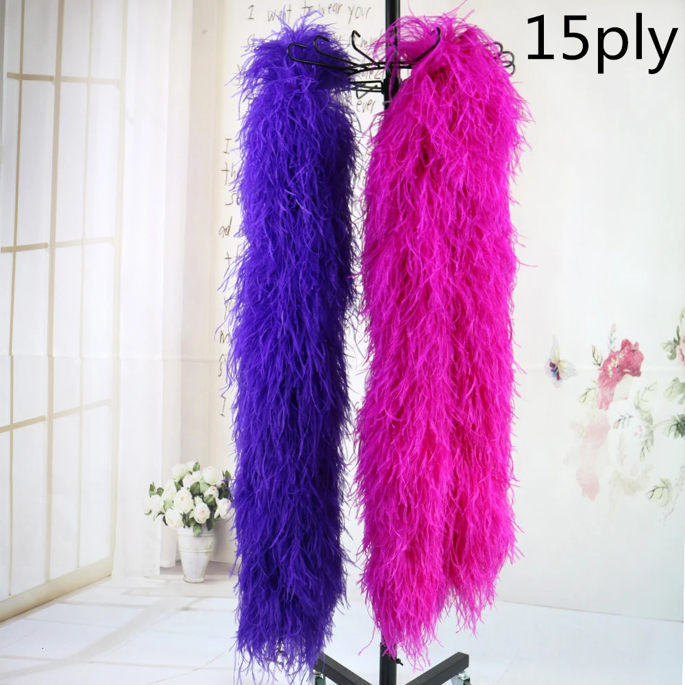 2-meter coarse hair Boa Shawl vintage high-quality fluffy coarse hair wedding dress Dcation Boas 10/15 layers 241108