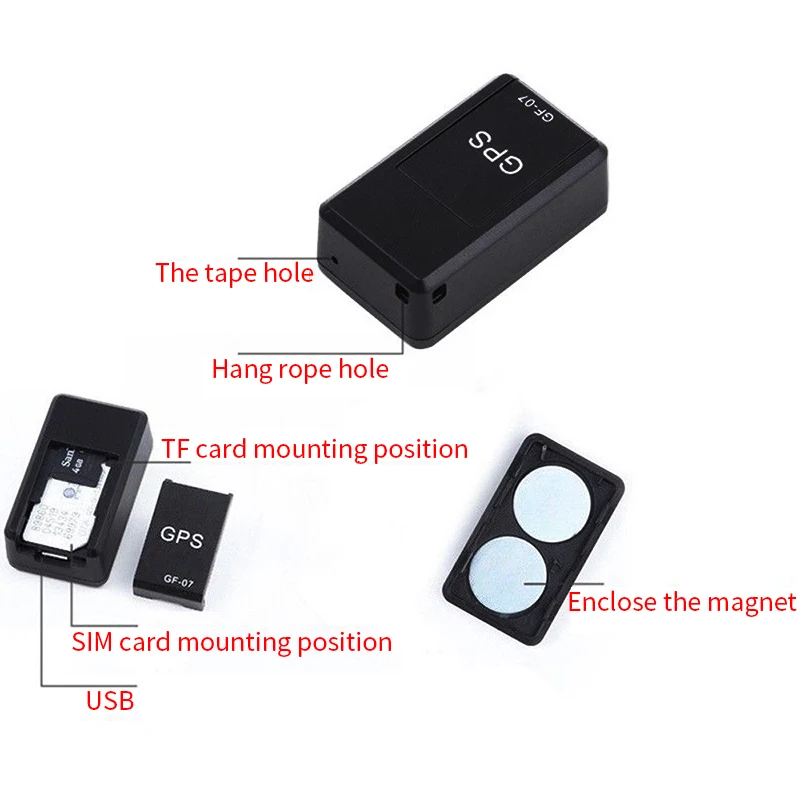 GPS Tracker Ultra Mini Long Standby Car GPS Tracker Anti-lost Record Tracking Device Voice Control Can Record smile