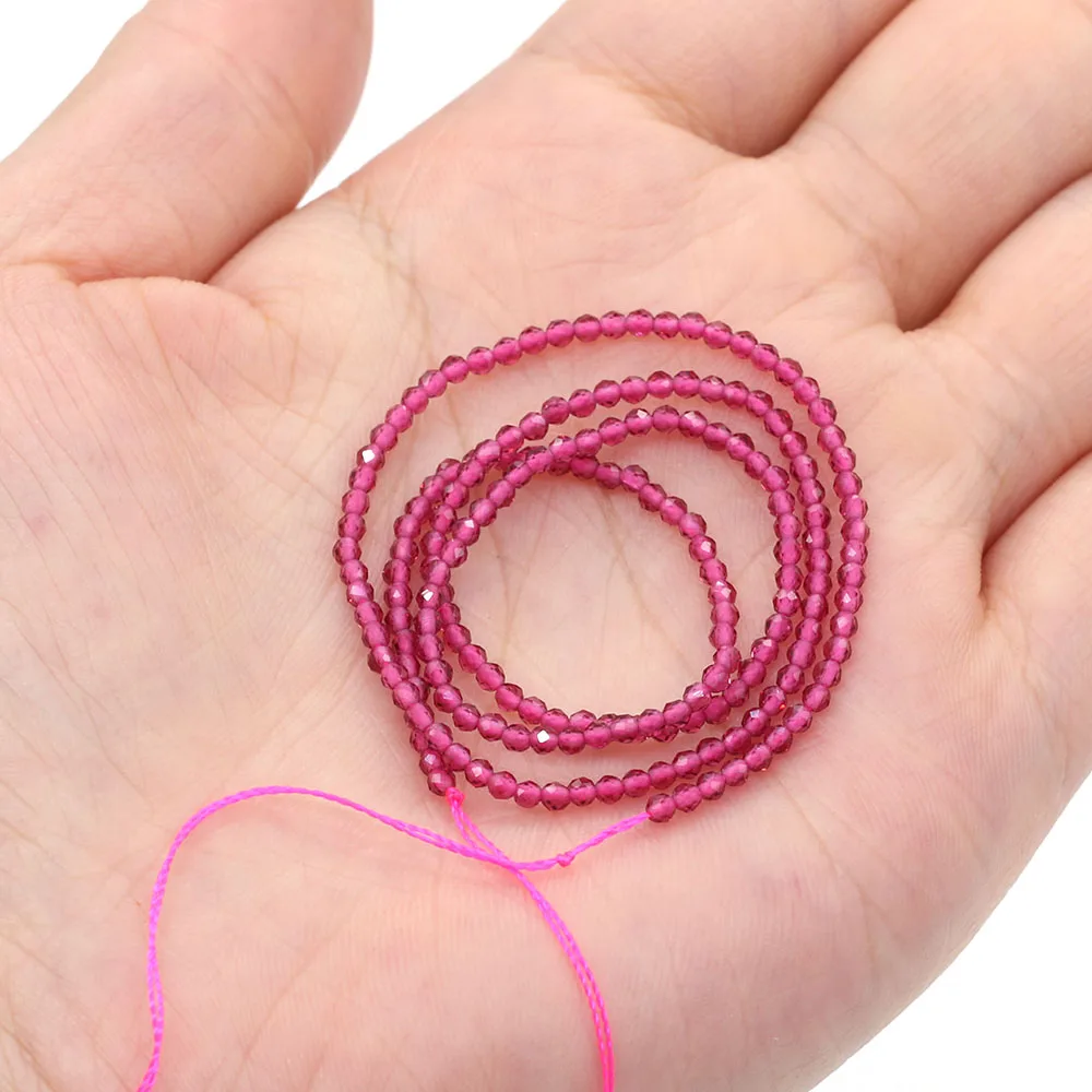 Natural Stone Beads Small Faceted Beads for Women Jewelry Making DIY Necklace Bracelet Accessories 2-3mm 16inch