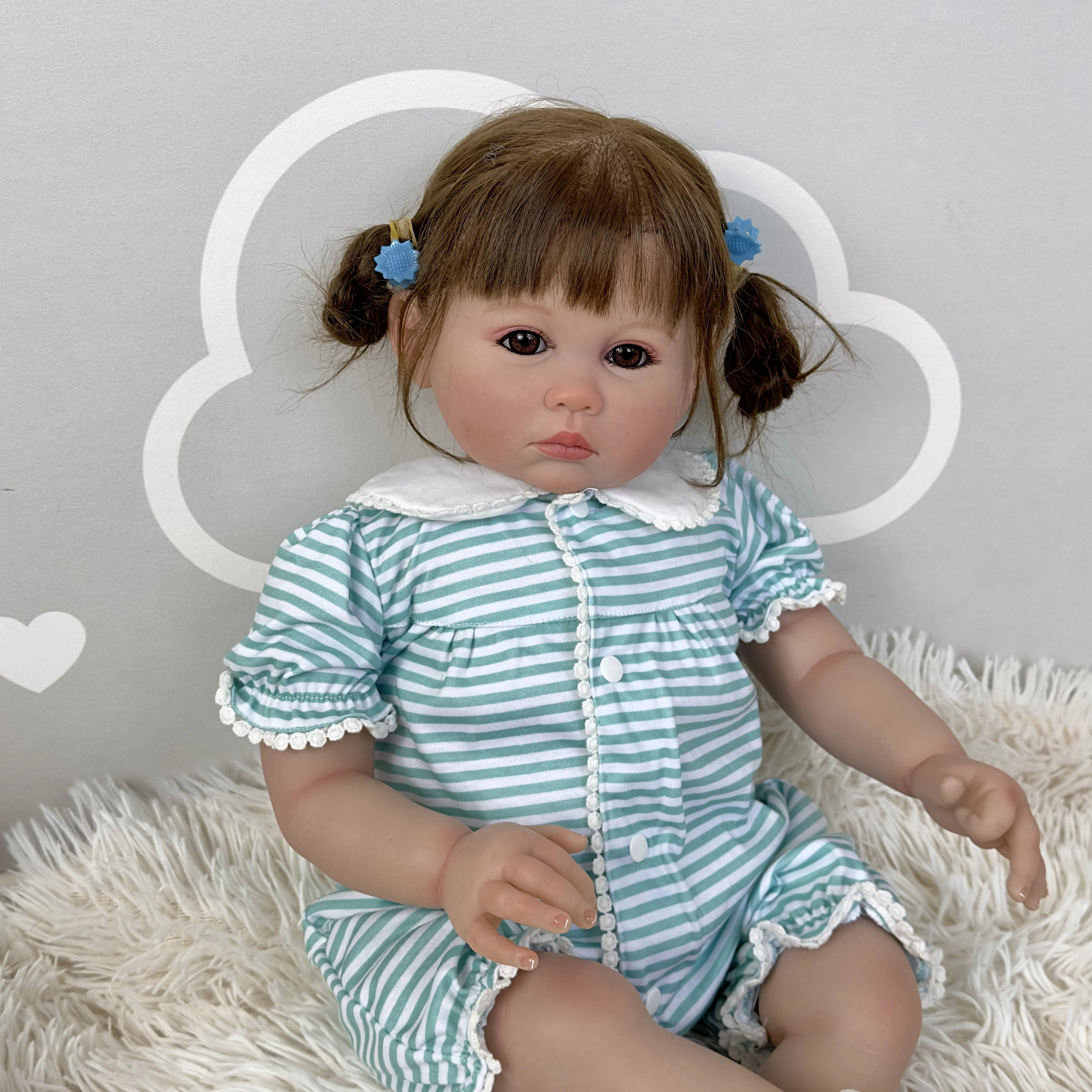 Girl Toddler 24Inch Reborn Julieata Soft Cloth Body Rooted Hair High ddmysmile Quality Hand Painted Doll 3D Skin Smile