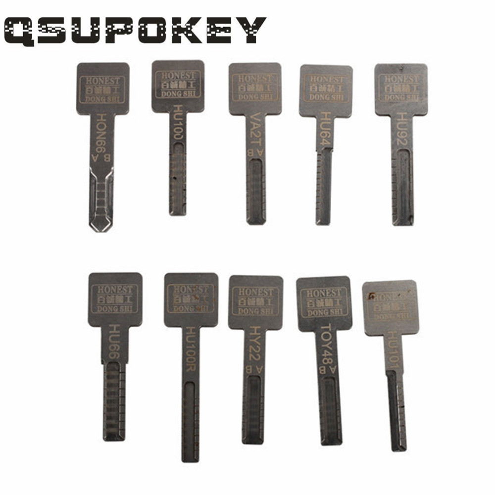 QSUPOKEY Original Honest 10 in 1 Auto Locksmith Tool Car Key Moulds for Key Profile Duplicating HU66 HU92 HY22 HU101 HU100 HON6