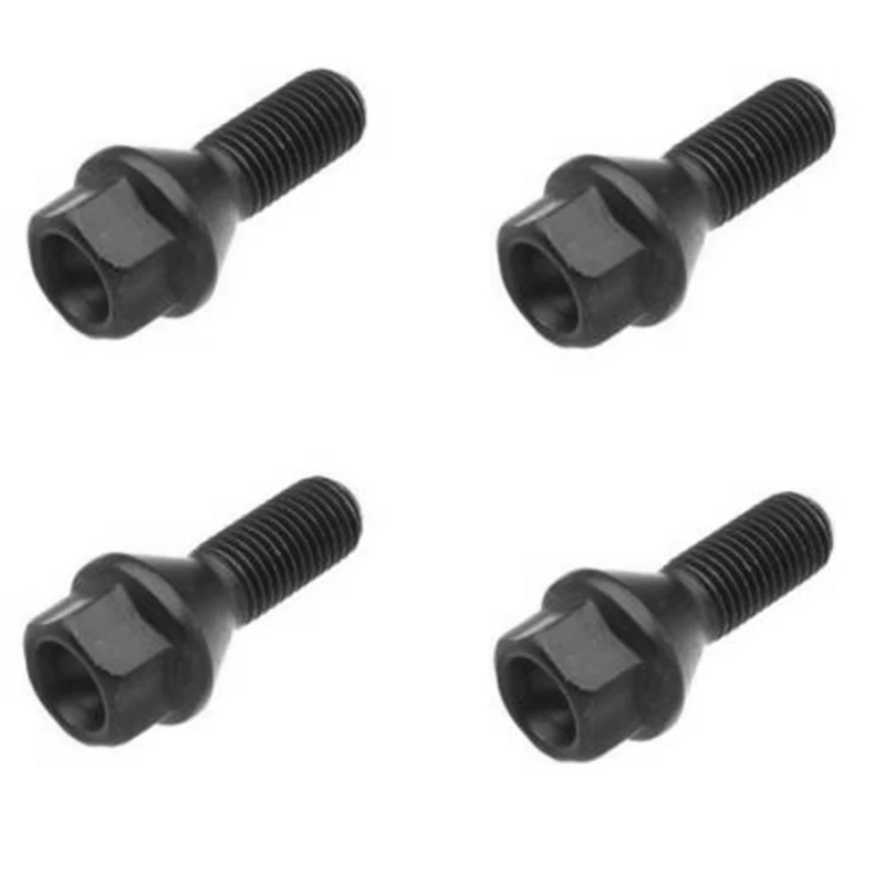 Bolt Wheel 4Pcs Black Lug Nut for E30 E36 E46 E60 E90 36136781150 smile