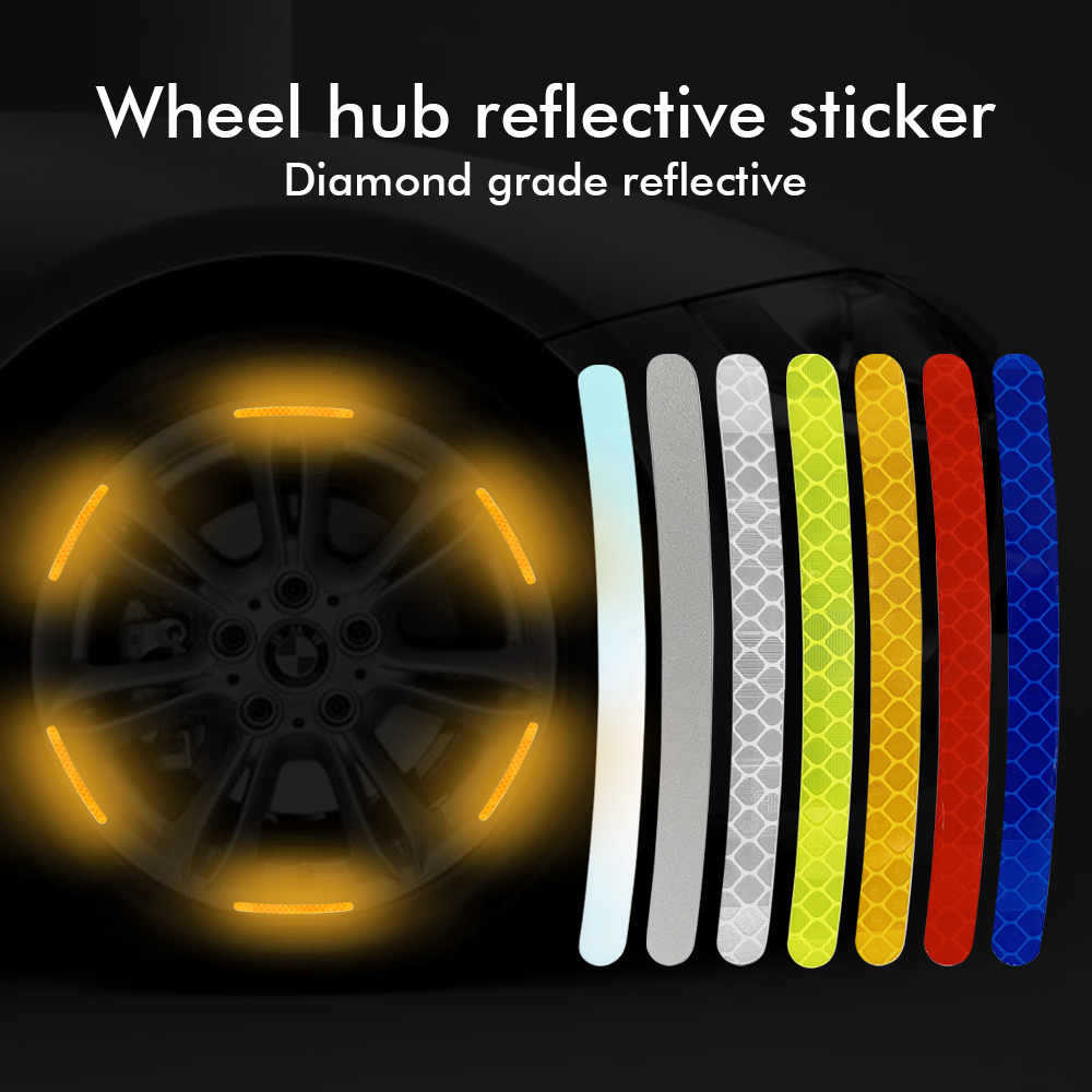 Reflective Hub Car Wheel Stripes Car Decorative Strips Accessories for Use of Bicycle Automobile and Motorcycle Tyre Stickers smile