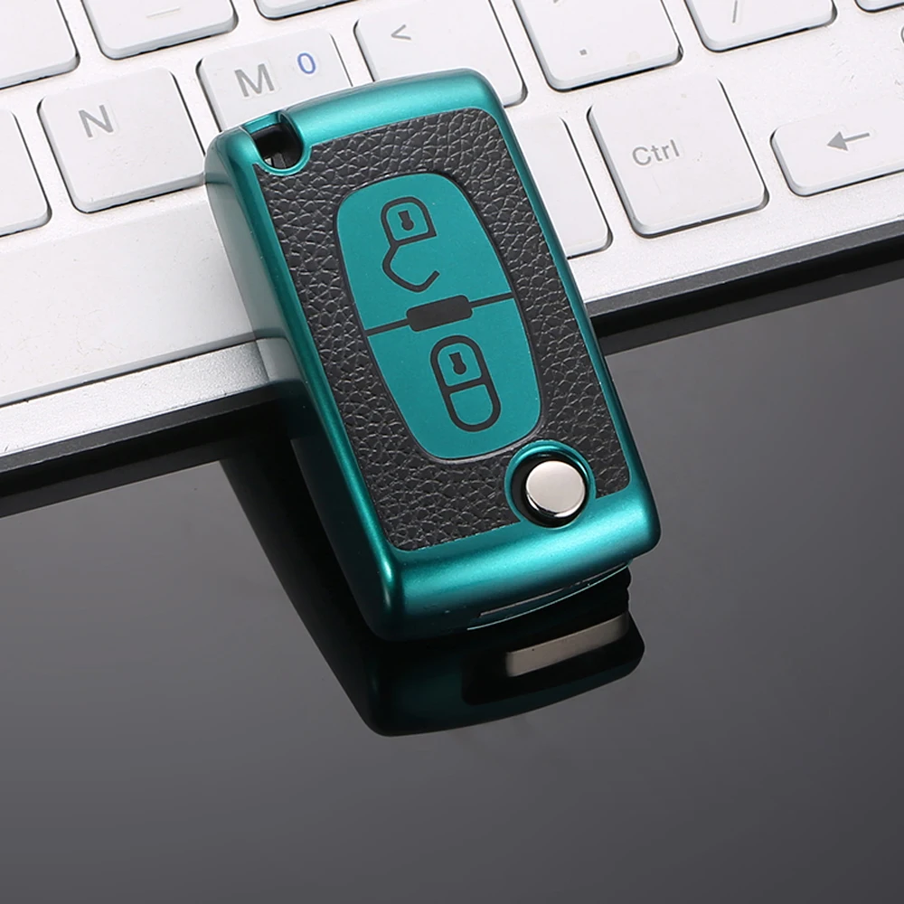 TPU Leather 2/3 new Buttons Car Remote Key Case Cover for 2025 Citroen C2 C3 C4 C5 C6 C8 for Peugeot 107 207 307 307S 308 407 607