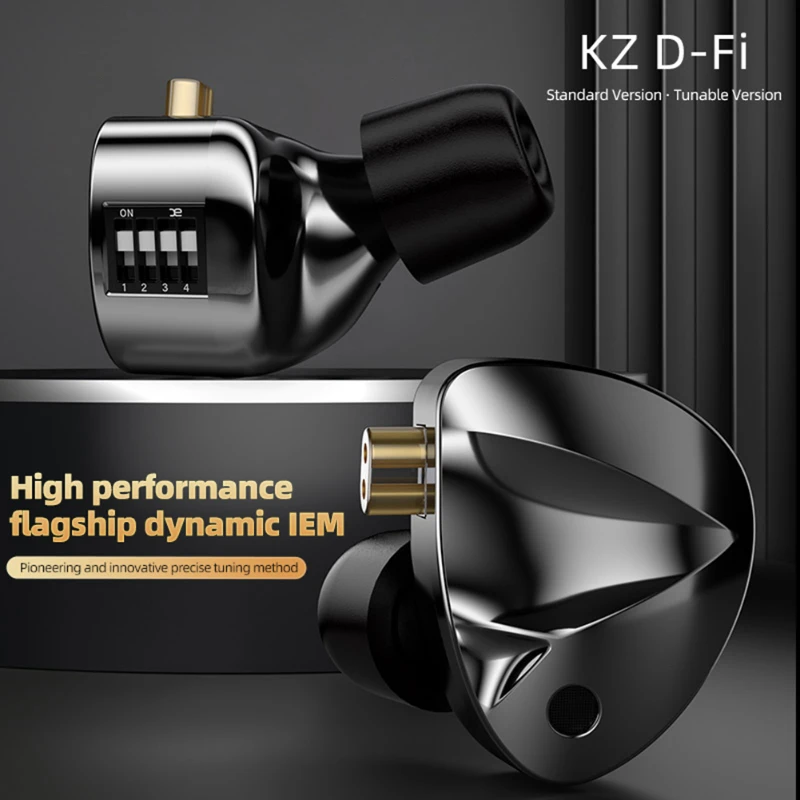 Iems KZ D-Fi Hifi In Ear Wired Monitor ddmysmile Earphones 4-Level Tuning Switches Live Earplug Music Circuit 3.5Mm Plug Design Headset Smile