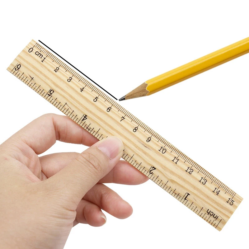 / 15cm / 20cm 30cm Wooden Ruler Drawing Gift Double Sided Ruler Stationery School Supplies Office Measuring Tool Straight Rulers smile / /