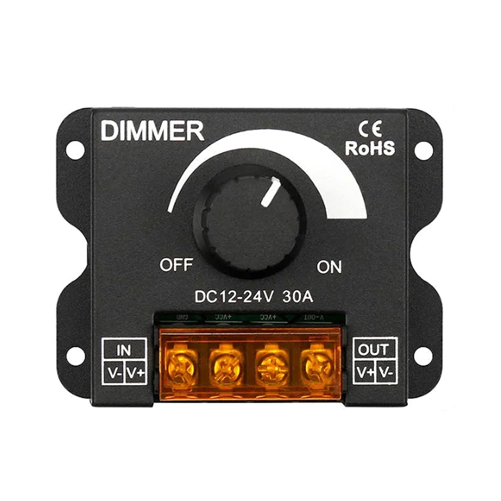 DC 12V 24V Dimmer Switch 30A 360W Voltage Regulator Adjustable Controller for Strip Light Lamp LED PWM Dimming Dimmers
