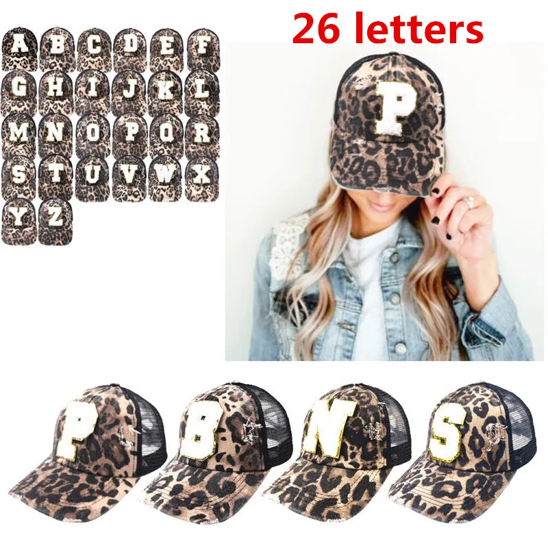 Casual Distressed Women's Adult Hats Female Girls Hip ddmysmile Hop Sports Mesh Baseball Cap Trucker Caps Leopard Print Snapback Hat Gorro Smile