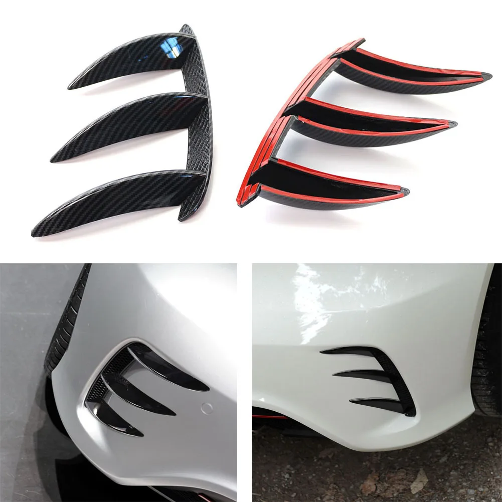 Plastic Car Rear Bumper Side Vent Canards Inserts for Mercedes Benz W176 A200 A250 A260 A45 AMG Left Right Accessories 22*15cm
