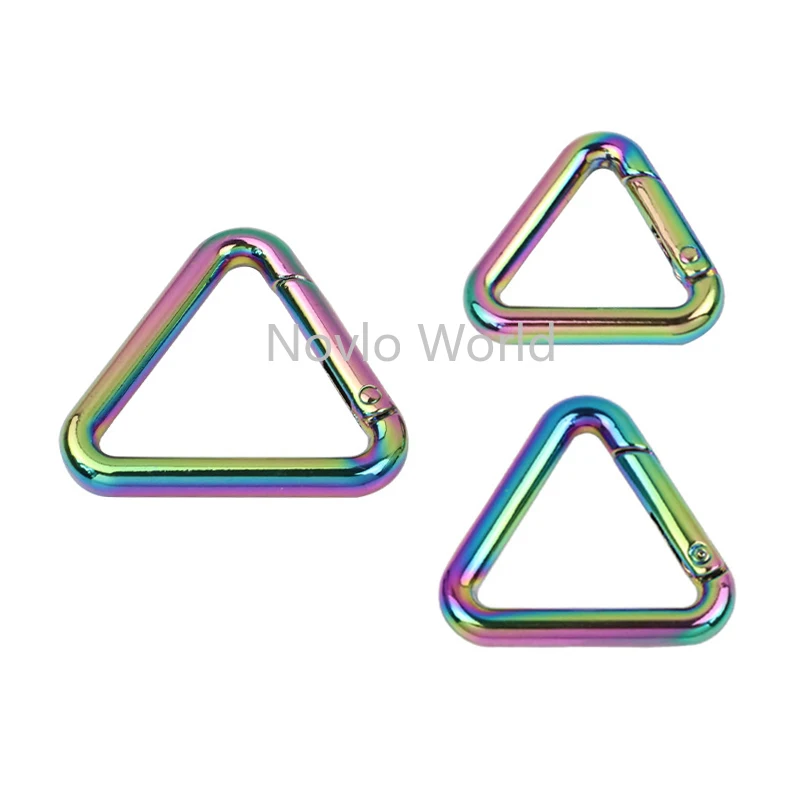 10-50pcs 19-25-32mm Rainbow New Hot Sale Metal Open Triangle Spring Ring Hang Buckle Purse Leather Bag Accessories