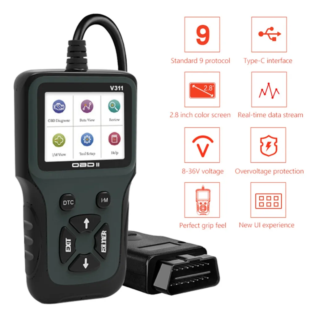 Fault Diagnostic OBD2 NEWEST Scanner V311 Code Reader For Car Engine Automotive Diagnostic Tool Auto System Car Accessories smile