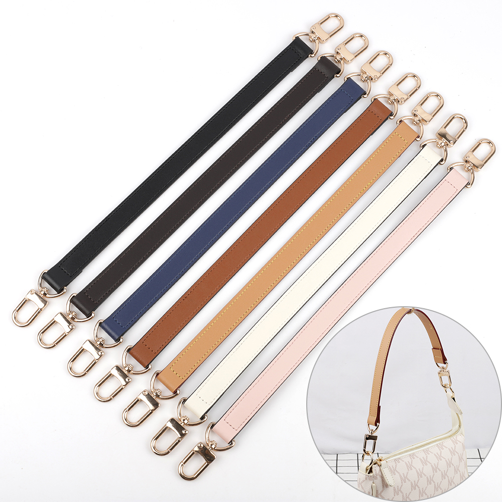 Genuine Leather Bag Strap With Silver Gold Black Hardware Shoulder Strap Handbag Strap Obag Handle High Quality Bag Accessories