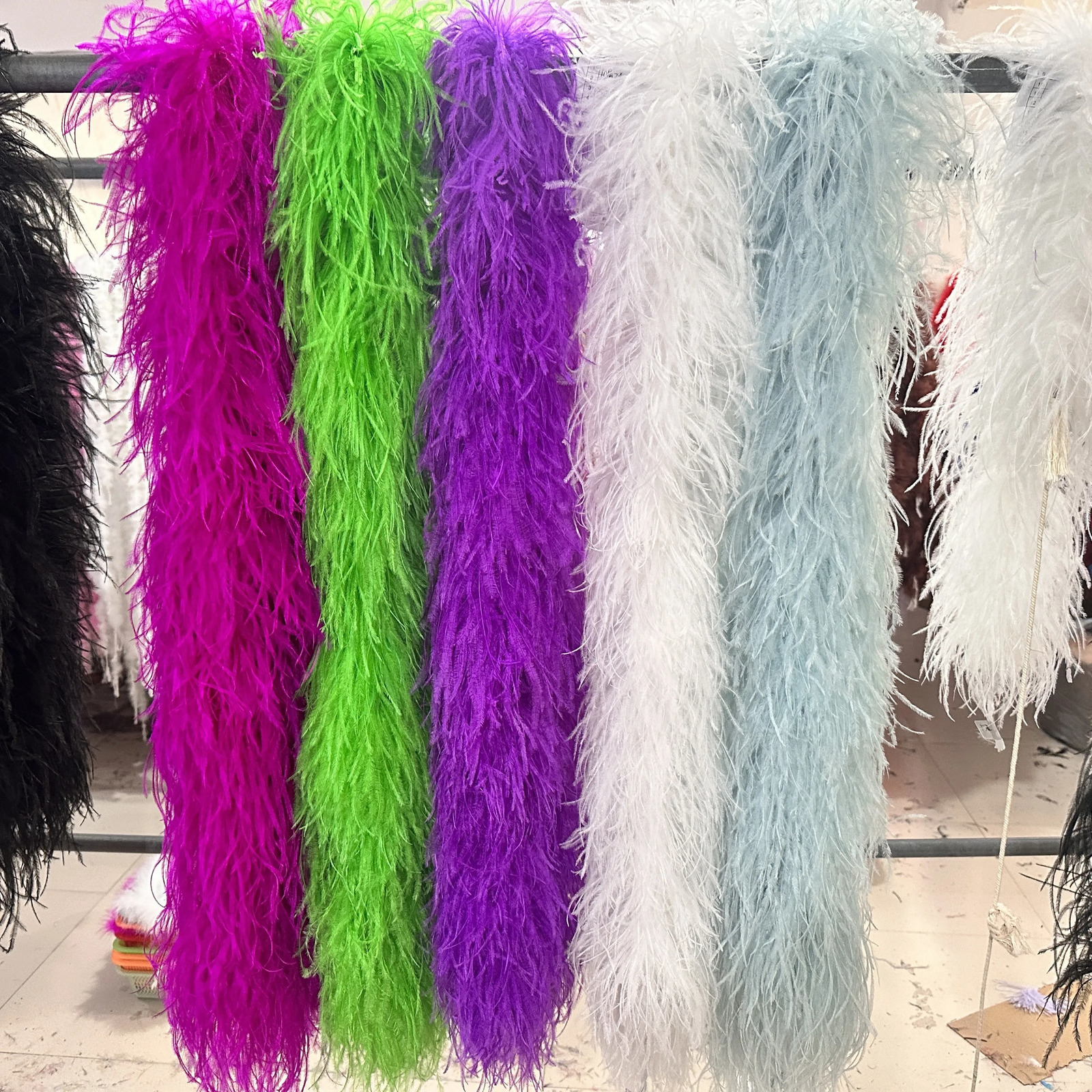 2M Real Ostrich Feathers Boa Decoration for Wedding Party Dress Shawl Clothes Sewing Accessories Crafts Plumes 1 3 5 9 20 PLY 241108