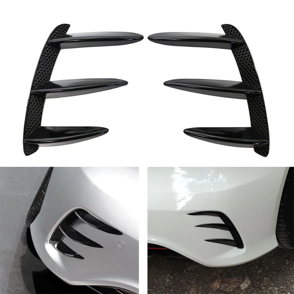 Plastic Car Rear Bumper Side Vent Canards Inserts for Mercedes Benz W176 A200 A250 A260 A45 AMG Left Right Accessories 22*15cm