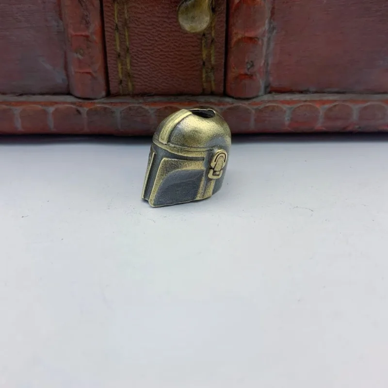 Folding Knife Helmet Alien Bead Paracord Woven Lanyard Keychain Pendants Brass DIY EDC Umbrella Rope Hangings Charms Accessories smile