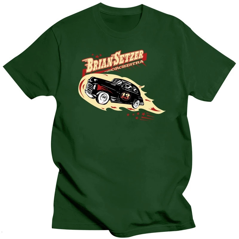 Brian Setzer Stray Cats Mens Black TShirt Size S3XL 240409