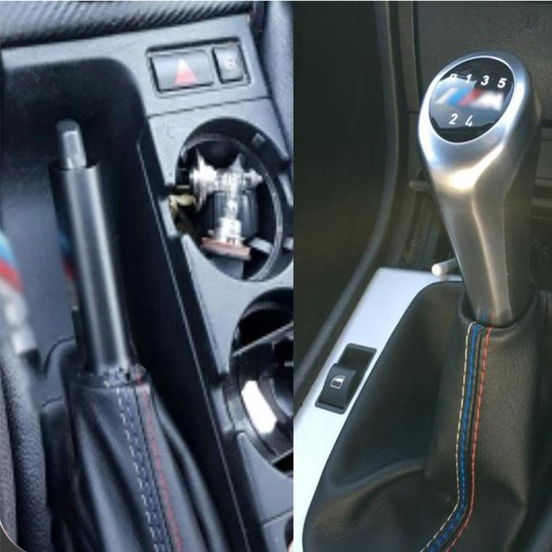 Car Shift Gear Stick Manual Handbrake Gaiter Shift Boot Black Leather Boot For 3 Series E36 E46 M3 Car Styling e073b 5 382d5