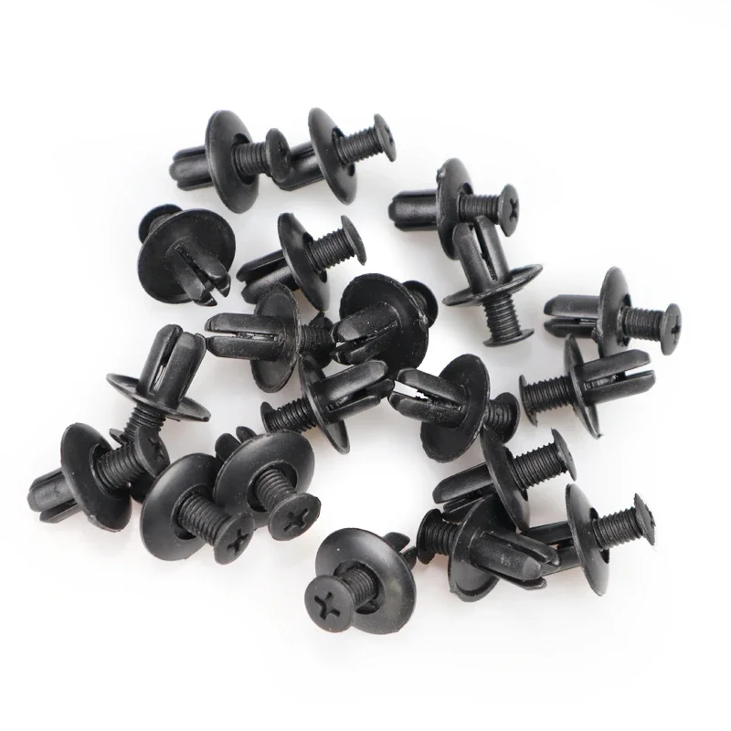 1/30pcs 8mm Plastic Rivets Fasteners Screw Car Bumper Fender Black Rivet Car Fastener Clips for Toyota Focus Kia Nissan Yamaha