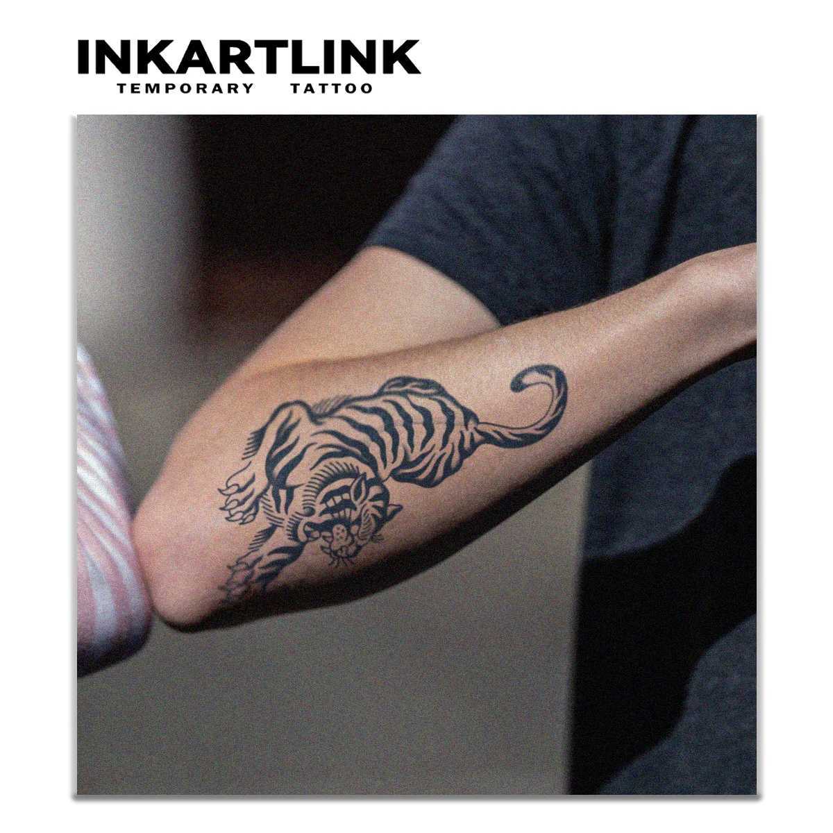 Tiger temporary tattoo lasting for 15 days new technology waterproof semi permanent sticker W241109