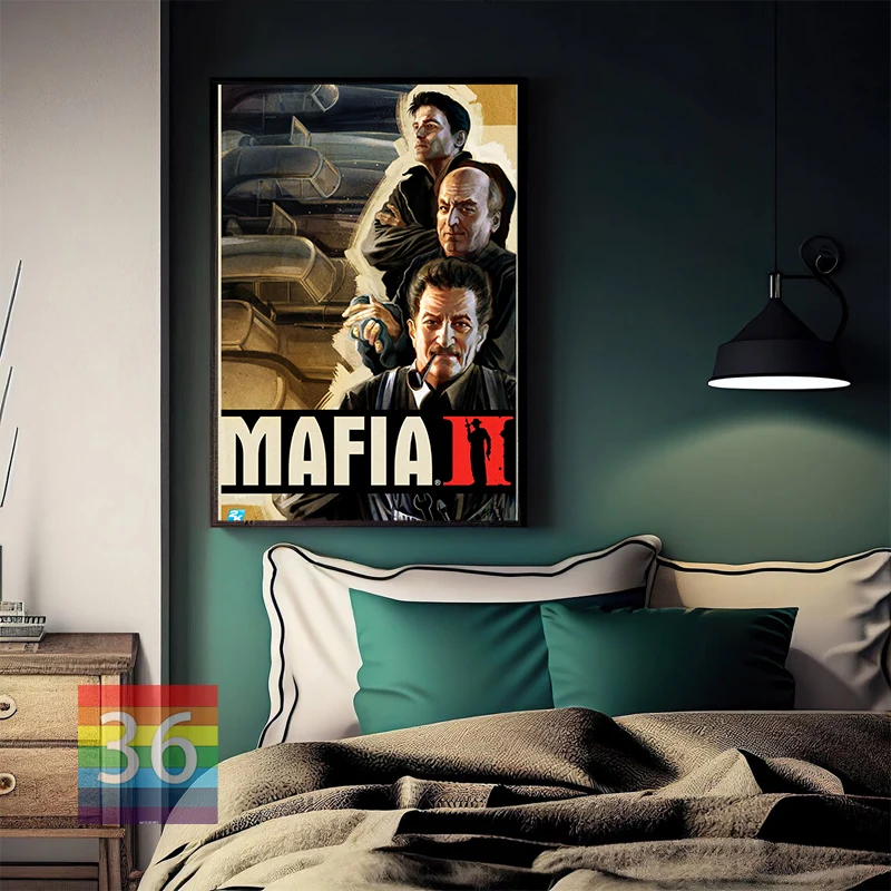 Classic Video Game Mafia 2 Mafia 3 Poster Gun Car City Canvas Poster Game Room Bedroom Bar Decorative Paintings Home Wall Decor