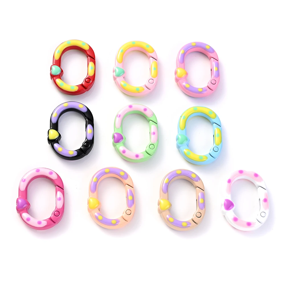 5Pcs 21X28mm oval Ring Spring Gate Lobster Clasp DIY Carabiner Keychain Bag Clips Hook Making Dog Chains Findings Supplies