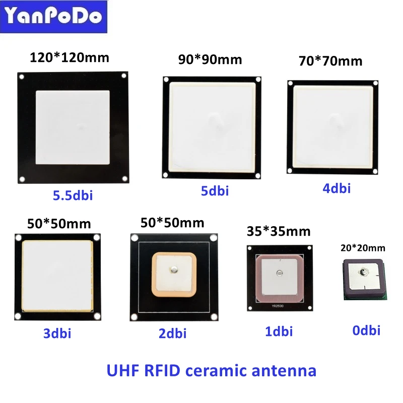 Yanpodo US 902-928MHZ RFID Ceramic Antenna 50*50mm UHF full Size 0-5.5dbi SMA MMCX IPEX connector used for embedded system