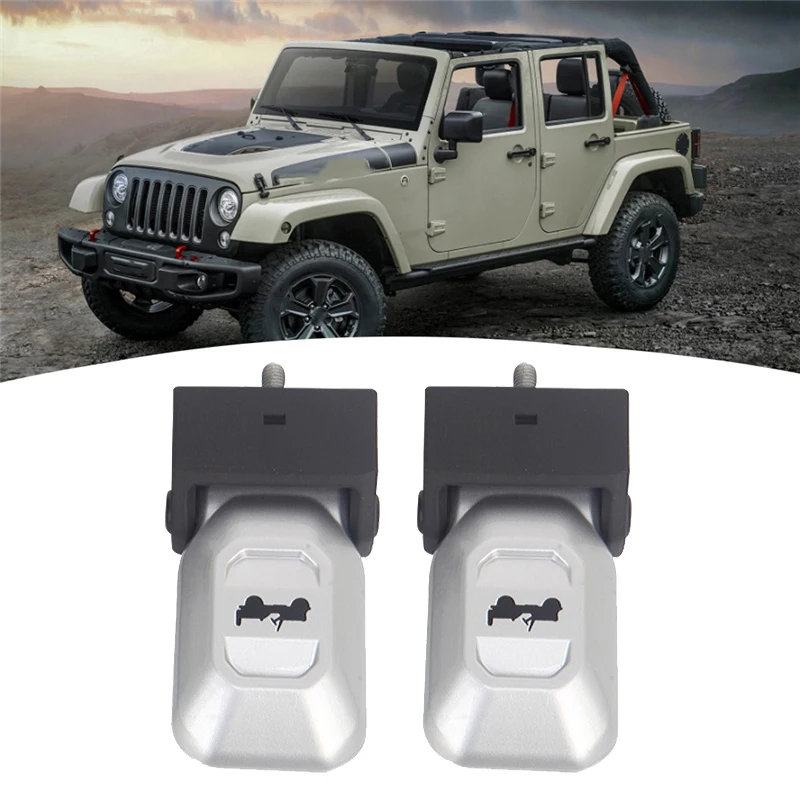 2PCS Car ABS Engine Snap Hood Latch Lock Catch New for Jeep Wrangler JL 2018-2020 Cover Hasp Lock Exterior Engine Accessories