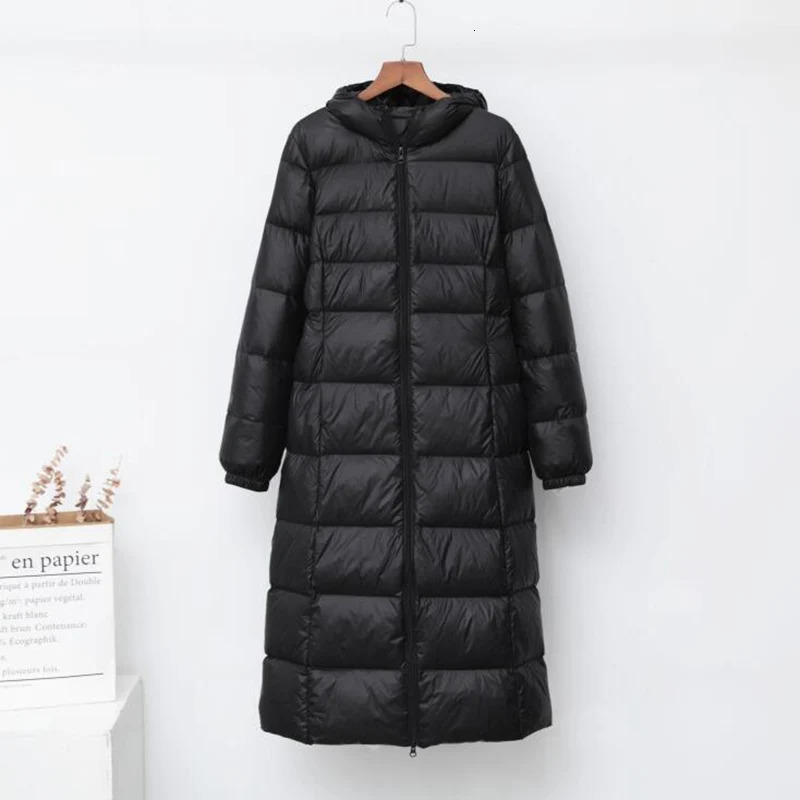 SEDUTMO winter long womens down jacket ultra-thin thick hooded jacket autumn casual inflatable jacket ED919 241108