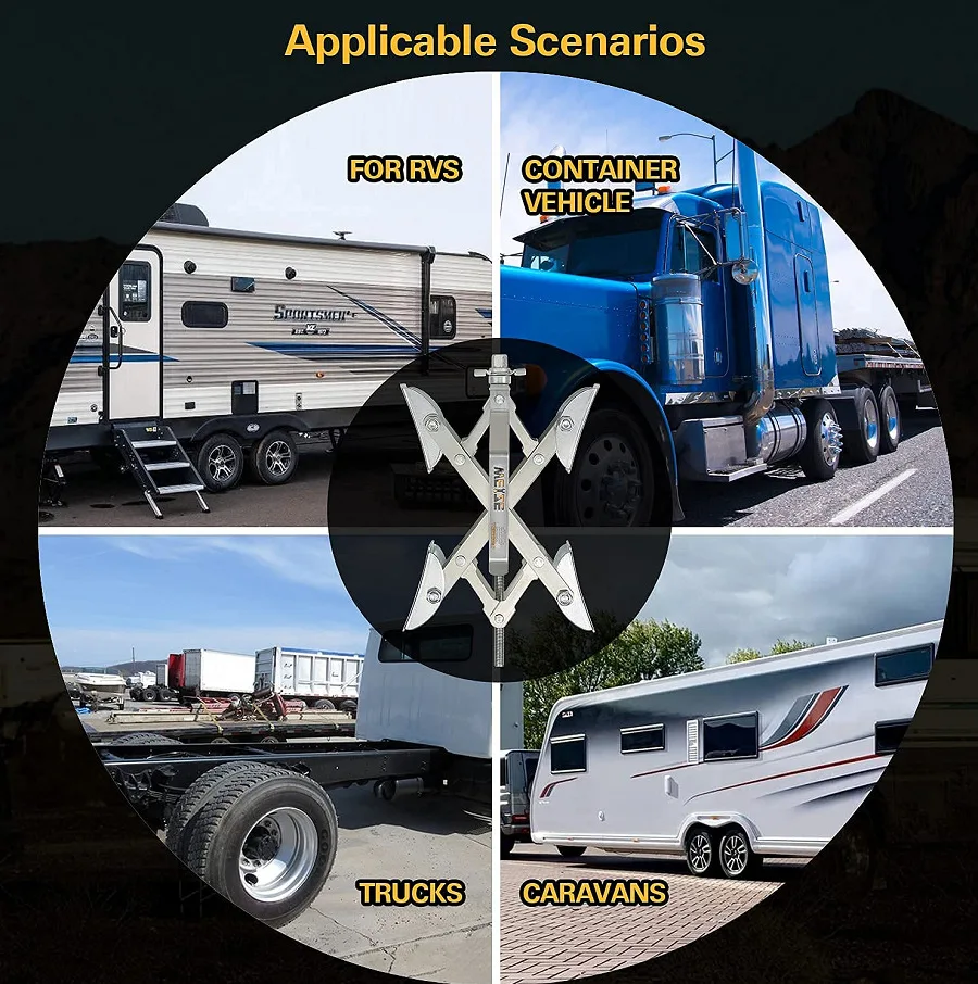 2Pcs RV X-Chock Wheel Stabilizer Camper Wheel Tire Chock RV Tire Locking Stabilizers Levering System Heavy Duty Faster