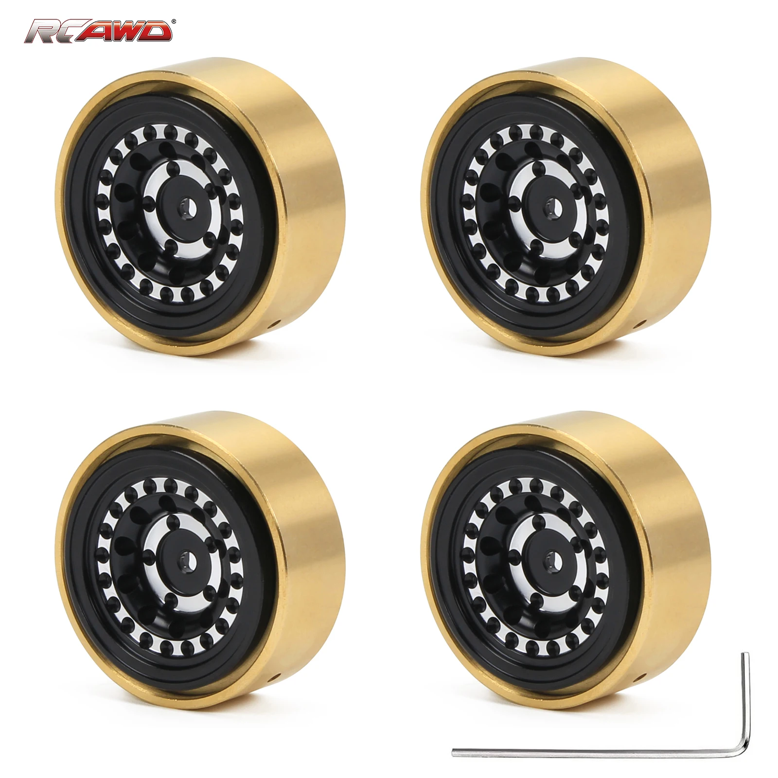 Wheel Glue-Free Alloy Beadlock And Brass Weights 312G 36.5*17.5Mm For ddmysmile FMS Hobby Fcx24 1/24 1/18 Mogrich Upgrades Part Smile 36.5*17.5Mm