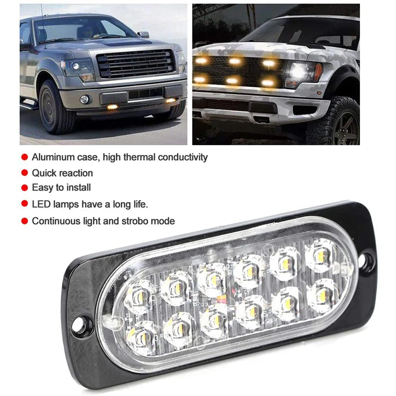 Trailer Truck Side Marker Led Lights 12V 6/12 LED White Red Amber Warning Light LED Side Marker Lamp Indicator Truck Accessories