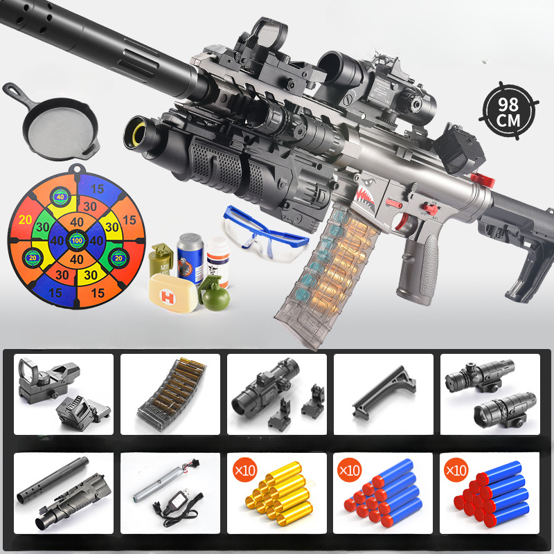 Electric Manual M416 2 Modes Rifle Soft Bullet Foam Dart Shell Ejection Gun Toy Launcher For Adults Boys CS Fighting
