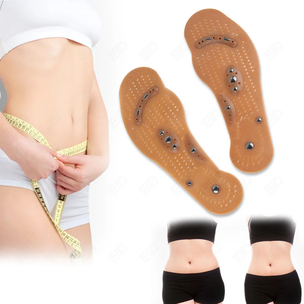 Silicone Magnetic Massage EiD Insoles Therapy Slimming Insoles for Weight Loss Foot Acupressure Shoe Pads Wholesale Sole Unisex smile