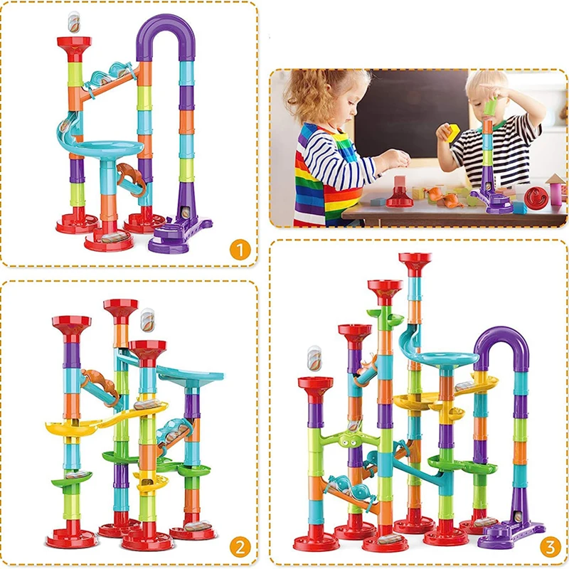 Marbles new Run Catapult Track Building Blocks Slide Beads Educational Toys Children 2025 Gift Race Balls Toy Marble Track Race Set
