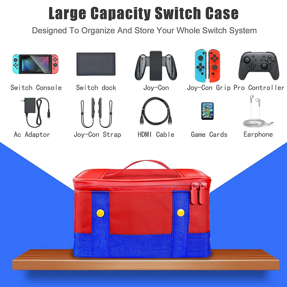 Storage Case Switch Carry Carrying Case for Nintendo Switch OLED Soft Shell Protective Travel Case Switch Console Pro Controller smile
