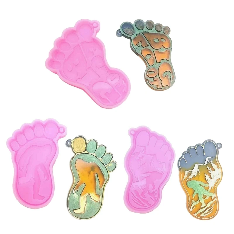 Small Foot Ornament Resin Casting Silicone Mold Woman Keychain Decorative Pendant Jewelry Mold for DIY Crafts