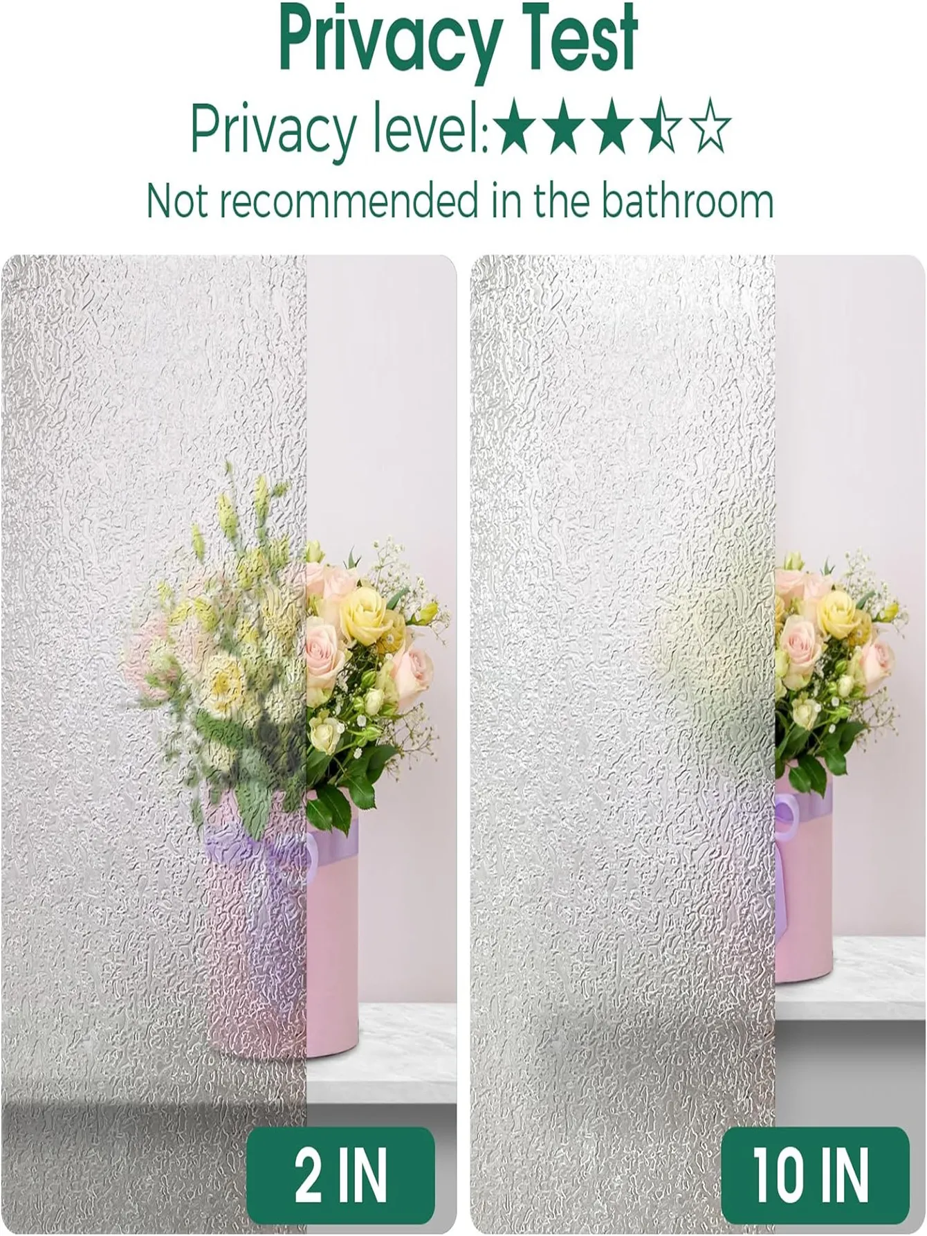 ddmysmile Removable Window Privacy Film Vinyl Door Window Covering UV Blocking Self Static Cling Non-Adhesive Glass Sticker For Home Decor Smile