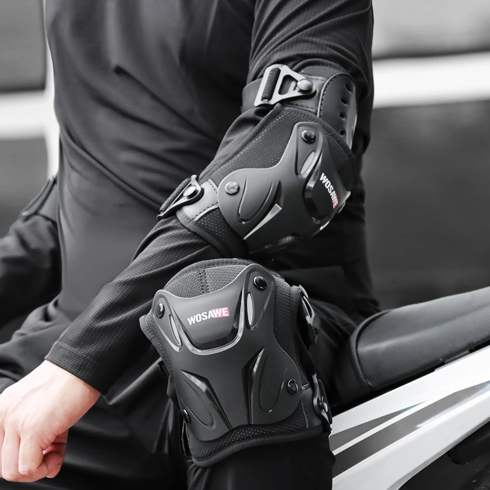 New Motorcycle 2023 WOSAWE Knee Pads Set Knee Protector Moto MX MTB Motocross Protective Gear Knee Guards Kneepad Protection smile