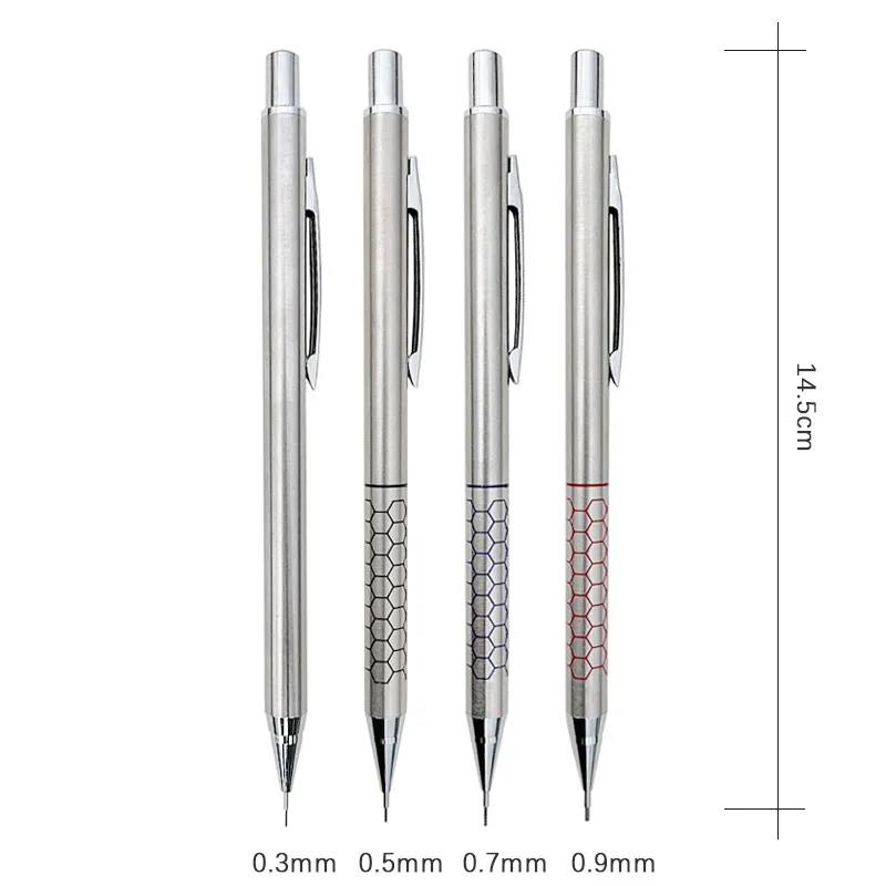 Metal Mechanical Pencils Set with Lead Refills Drafting Automatic Pencil 0.3, 0.5, 0.7, 0.9, 1.3, 2.0mm 2B HB For Art Supplie